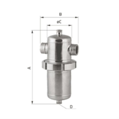 WFITFC Welded Stainless Steel Compressed Air Filters - Thread Connection (14 bar) - Image 2