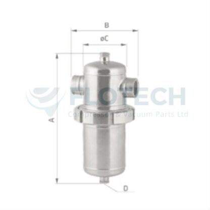 WFITFC Welded Stainless Steel Compressed Air Filters - Thread Connection (14 bar) - Image 4